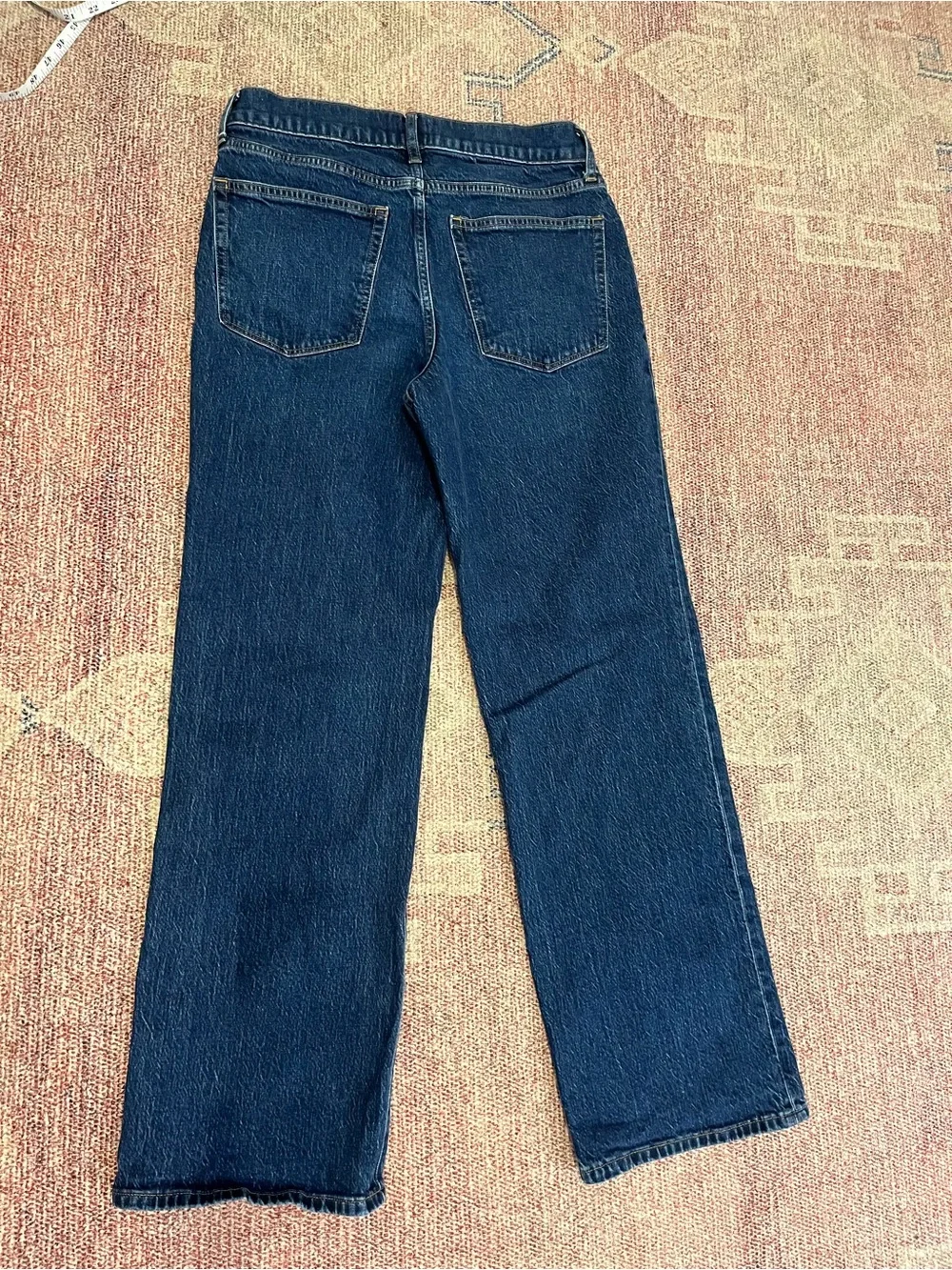 J crew mid rise button fly full length wide leg jeans in medium wash size 28/6